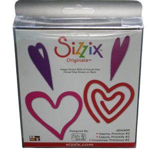 Sizzix Originals Large Red Cutting‎ Die Primitive Hearts #2 Love USED 654998